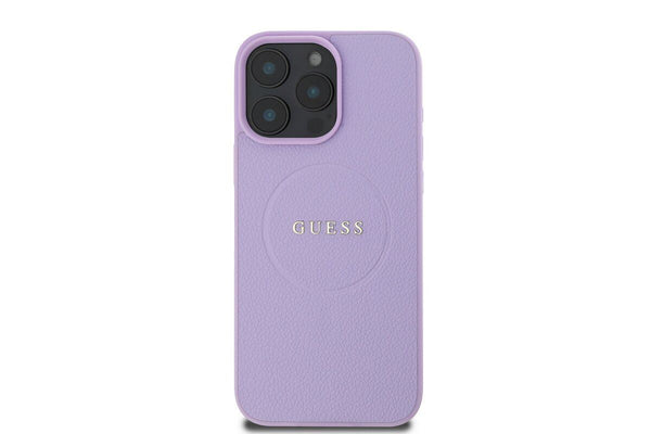 Guess PU Grained Classic Logo Case with MagSafe for iPhone 16 Pro 6.3" Purple - GUHMP16LPGHSMMU