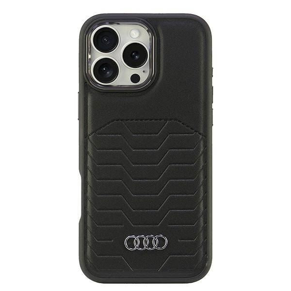 Audi Synthetic Leather Hardcase with MagSafe for iPhone 16 Pro Max 6.9" Black - AU-TPUPCMIP16PM-GT/D3-BK