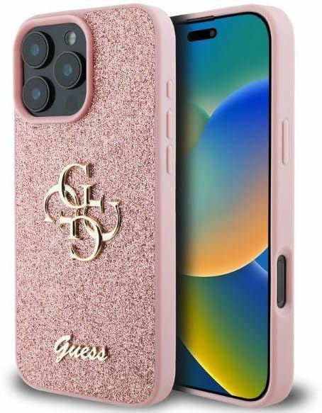 Guess Fixed Glitter Big 4G Hardcase for iphone 16 Pro Max 6.9" Pink - GUHCP16XHG4SGP