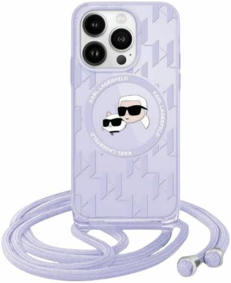 Karl Lagerfeld Karl & Choupette Crossbody Case with MagSafe for iphone 15 Pro 6.1" Purple - KLHMP15LHCKCKLCU