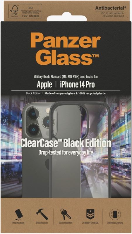 Panzer Glass Clear Case Black Edition for iPhone 14 Pro 6.1" Black - 0406