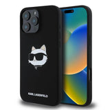 Karl Lagerfeld Liquid Silicone Choupette Head Case for iphone 16 Pro Max 6.9" Black - KLHMP16XSCHPPLK