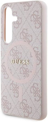 Guess 4G Collection Leather Metal Logo with MagSafe Case for Samsung Galaxy S24 6.2" Pink - GUHMS24SG4GFRP