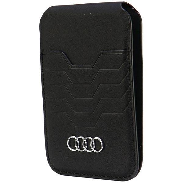 Audi Leather Wallet Card MagSafe Magentic with Stand Black - AU-MSCH-GT-D3-BK