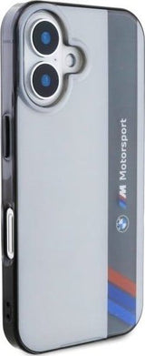 BMW Motosport IML Vertical Stripe Case for iPhone 16 6.1" Grey - BMHCP16S23GTFEG