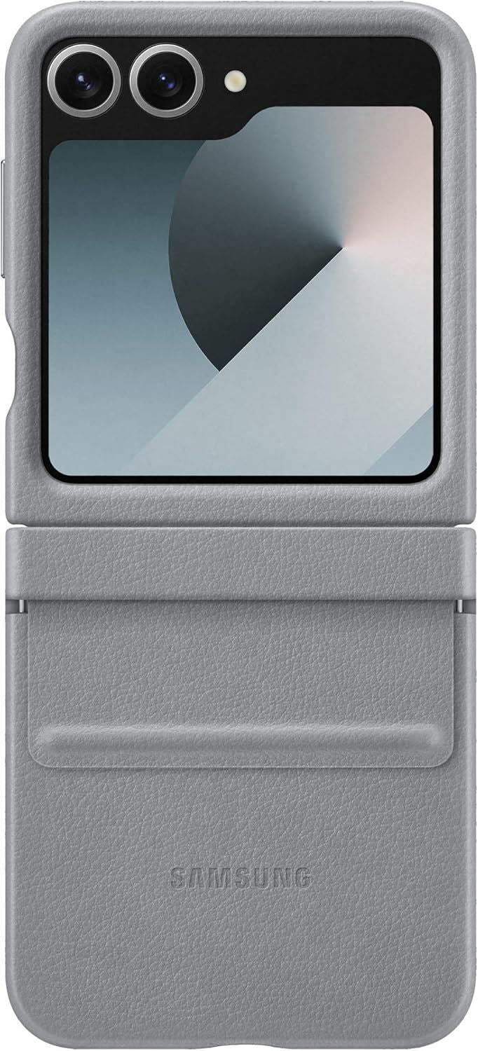 Samsung Galaxy Z Flip 6 Faux Leather/Kindsuit Case Grey - EF-VF741PJEGWW