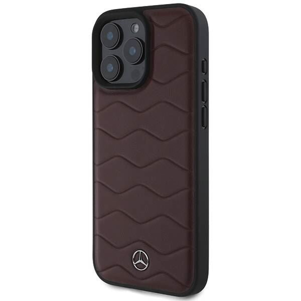 Mercedes MB Waves Leather Case for iPhone 16 Pro Max 6.9" Red - MEGCP16X23RWRSR