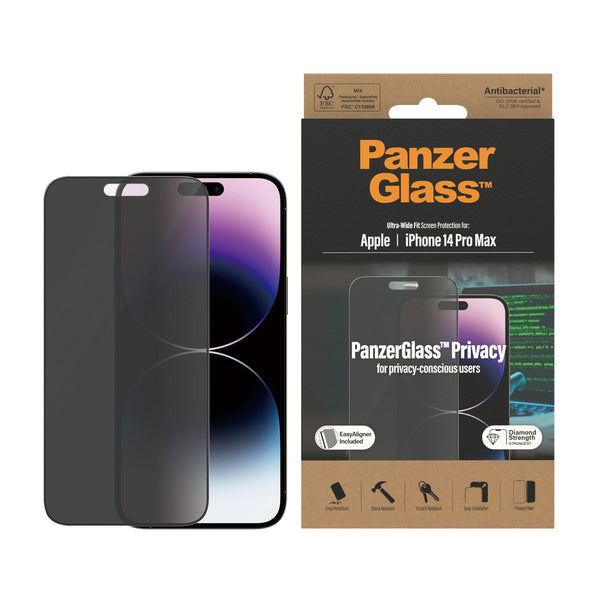 Panzer Glass Ultra Wide Fit Privacy Screen Protection for iphone 14 Pro Max  6.7" - P2786