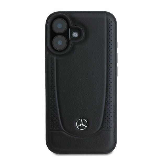 Mercedes Leather Urban Case for iPhone 16 6.1" Black - MEHCP16SARMBK