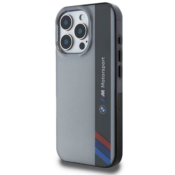 BMW Motosport IML Vertical Stripe Case for iPhone 16 Pro 6.3" Grey - BMHCP16L23GTFEG