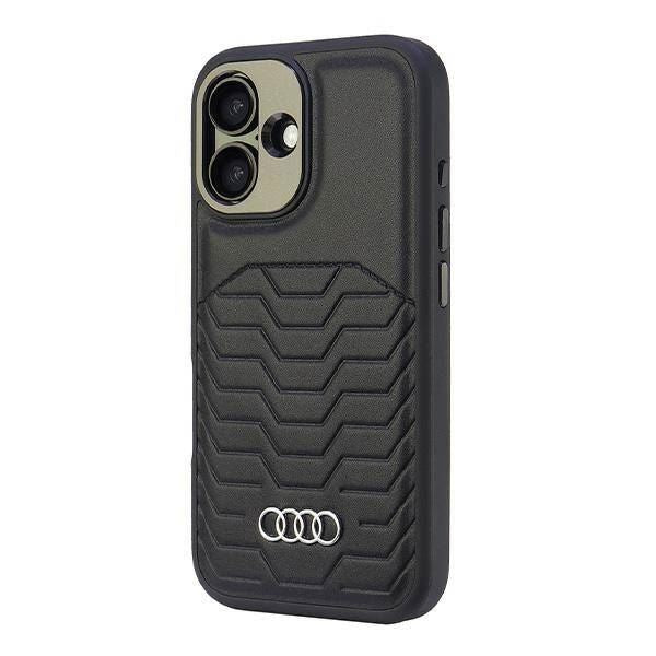 Audi Synthetic Leather Hardcase with MagSafe for iPhone 16 6.1" Black - AU-TPUPCMIP16-GT/D3-BK