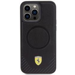 Ferrari Carbon Metal Logo Case with MagSafe for iphone 15 Pro Max 6.7" Black - FEHMP15XPTEK