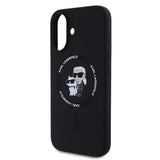 Karl Lagerfeld Liquid Silicone Karl and Choupette with MagSafe Case for iphone 16 6.1" Black - KLHMP16SSCMKCRHK