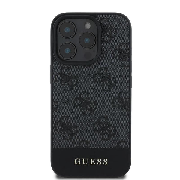 Guess PU 4G Stripe Case for iphone 16 Pro 6.3" Black - GUHCP16LG4GLGR