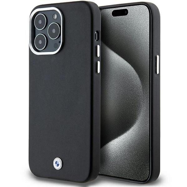 BMW Signature Wrapped Metal Logo with MagSafe for iphone 15 Pro Max 6.7" Black - BMHMP15X23PUFWK