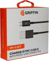 Griffin 1M Charge Sync Cable with USB A to Micro USB Connector Black - GP-004-BLK