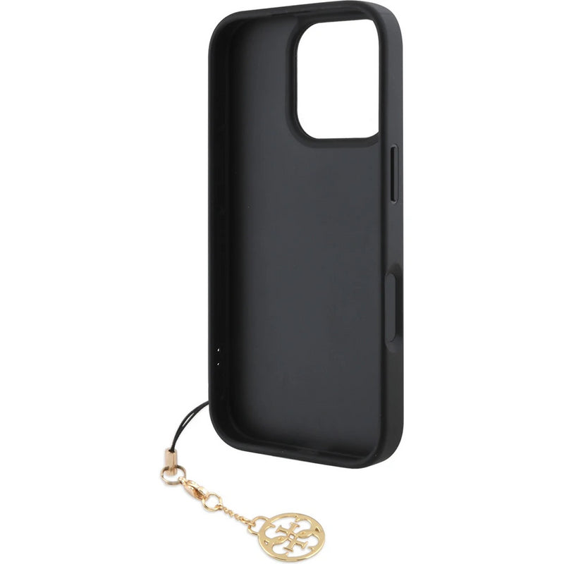 Guess 4G Charms Collection Hybrid Case for iPhone 16 Pro 6.3" Black - GUHCP16LGF4GCK