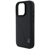 Mercedes MB Curved Stitches Leather Case for iPhone 16 Pro Max 6.9" Black - MEHCP16X23RBCSK