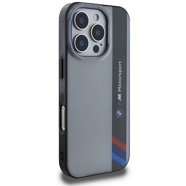 BMW Motosport IML Vertical Stripe Case for iPhone 16 Pro Max 6.9" Grey - BMHCP16X23GTFEG