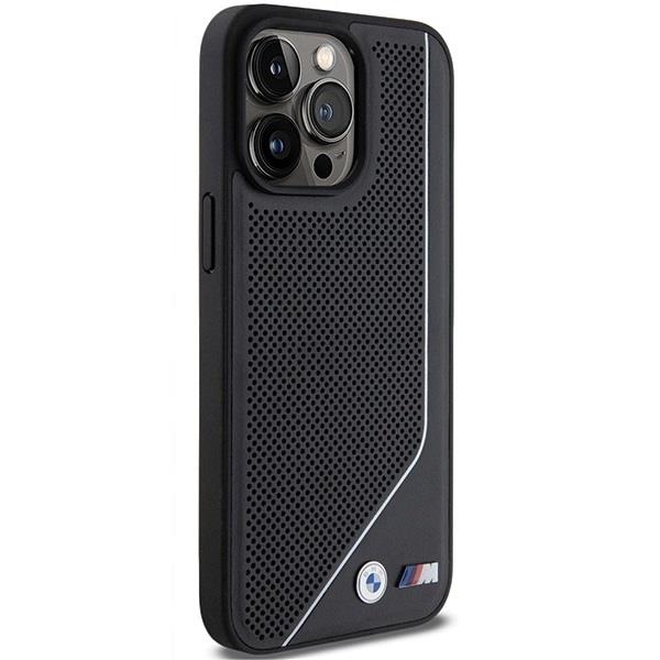 BMW Perforated Twisted Line with MagSafe Case for iphone 15 Pro Max 6.7" Black - BMHMP15X23PUCPK