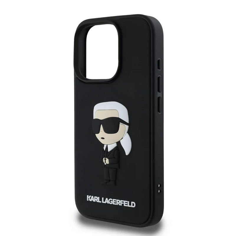 Karl Lagerfeld 3D Rubber Ikonik Case for iPhone 16 Pro Max 6.9" Black - KLHCP16X3DRKINK