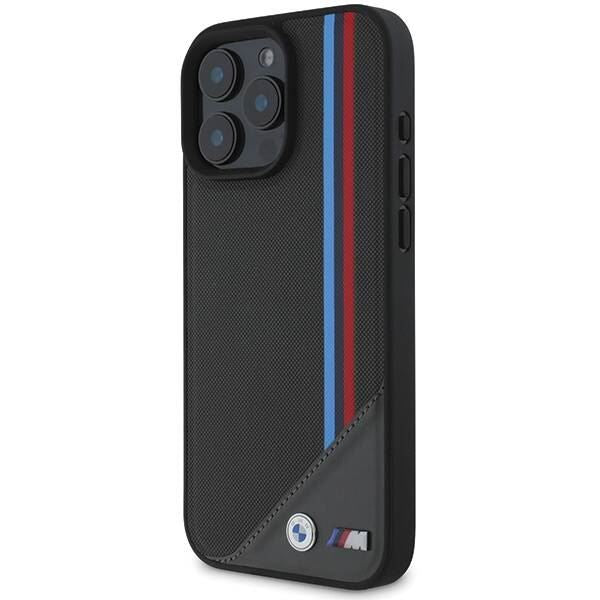 BMW M Meshed Tricolor Stripes Case with MagSafe for iPhone 16 6.1" Black - BMHMP16S23PUTRK