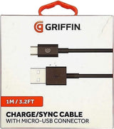 Griffin 1M Charge Sync Cable with USB A to Micro USB Connector Black - GP-004-BLK