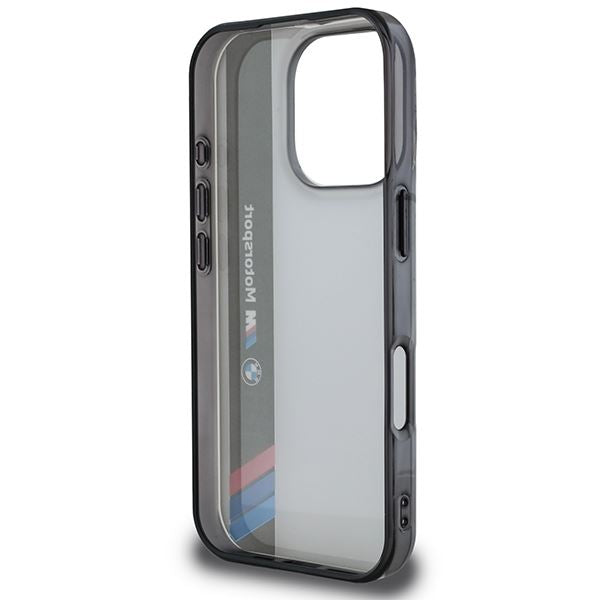 BMW Motosport IML Vertical Stripe Case for iPhone 16 Pro Max 6.9" Grey - BMHCP16X23GTFEG