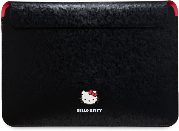 Hello Kitty PU Metal Logo Sleeve for 14" Laptop Black - HKCS14PGHDLMK