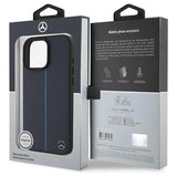 Mercedes MB Blue Line Leather Case with MagSafe for iPhone 16 Pro Max 6.9" Navy Blue - MEHMP16X23RURBV