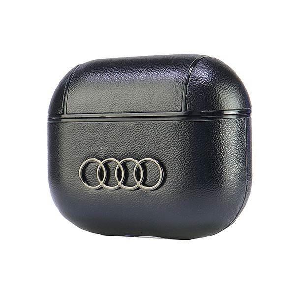 Audi Leather Big Logo AirPods 3 Cover Black - AU-AP3-GT/D3-BK