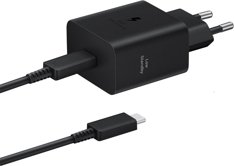 Samsung 45W USB C Mains Charger with 5 Amp Type C Cable Black EU Plug - EF-T4511XBEGEU