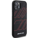 Mercedes AMG Large Rhombuses Pattern Silicone Case with MagSafe for iphone 15 6.1" Black - AMHMP15S23SSPK