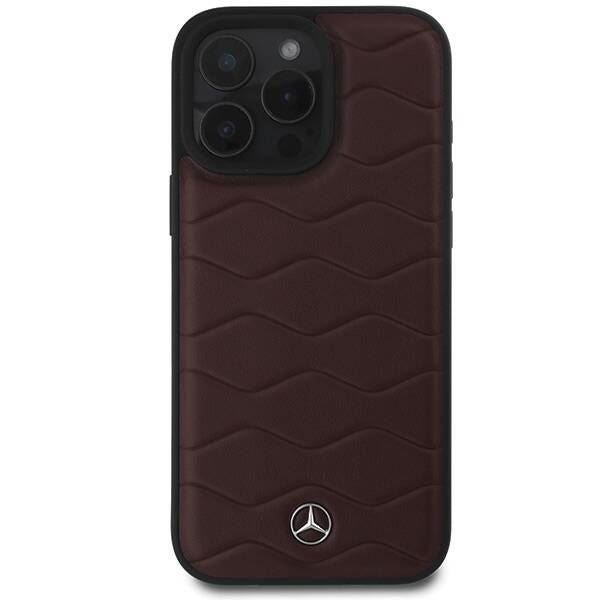 Mercedes MB Waves Leather Case for iPhone 16 Pro Max 6.9" Red - MEGCP16X23RWRSR