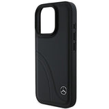 Mercedes MB Curved Stitches Leather Case for iPhone 16 Pro 6.3" Black - MEHCP16L23RBCSK