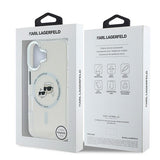 Karl Lagerfeld IML Karl & Choupette Head Metal Frame Case with MagSafe for iPhone 16 6.1" Clear - KLHMP16SHLSKCH