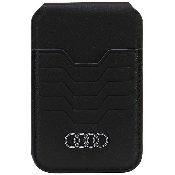 Audi Leather Wallet Card MagSafe Magentic with Stand Black - AU-MSCH-GT-D3-BK