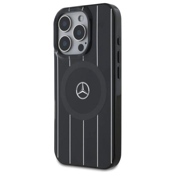 Mercedes MB Double Layer Crossed Lines Case with MagSafe for iPhone 16 Pro 6.3" Black - MEHMP16L23HRSK