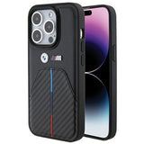 BMW M Series Hardcase Stamped Tricolor Stripe for iphone 15 Pro Max 6.7" Black - BMHCP15X22NSTB