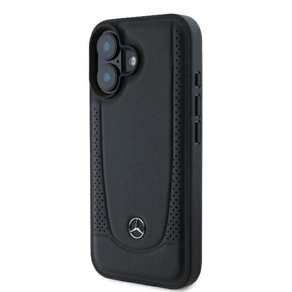 Mercedes Leather Urban Case for iPhone 16 6.1" Black - MEHCP16SARMBK