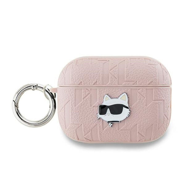 Karl Lagerfeld Monogram Choupette Head Case for AirPods Pro 2 Pink - KLAP2PGCHPP