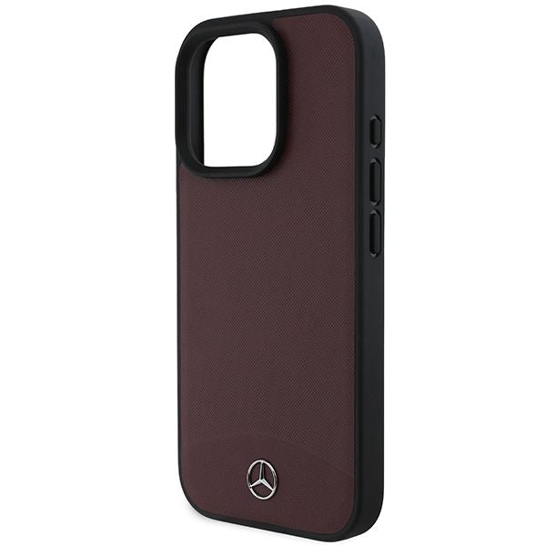 Mercedes Textured And Plain Leather Case with MagSafe for iPhone 16 Pro Max 6.9'' Red - MEHMP16X23RBARR