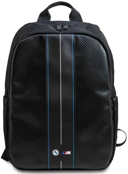 BMW Carbon & Blue Stripe Backpack for 16" Laptop Black - BMBP15COMSCAKL