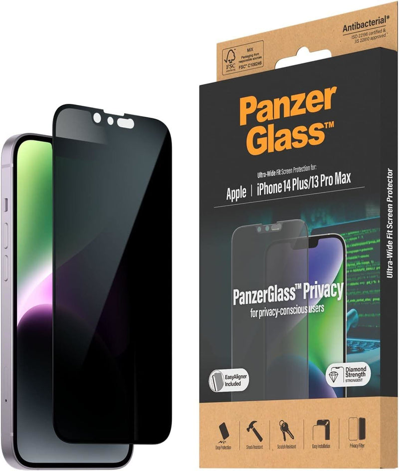 Panzer Glass Privacy Classic Fit Screen Protector for iphone 13 Pro Max/14 Plus 6.7" - P2769