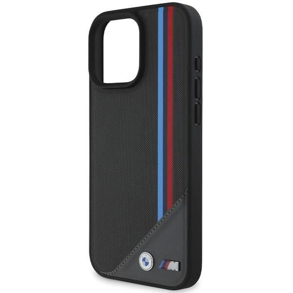 BMW M Meshed Tricolor Stripes Case with MagSafe for iPhone 16 6.1" Black - BMHMP16S23PUTRK