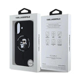 Karl Lagerfeld Liquid Silicone Karl and Choupette with MagSafe Case for iphone 16 6.1" Black - KLHMP16SSCMKCRHK