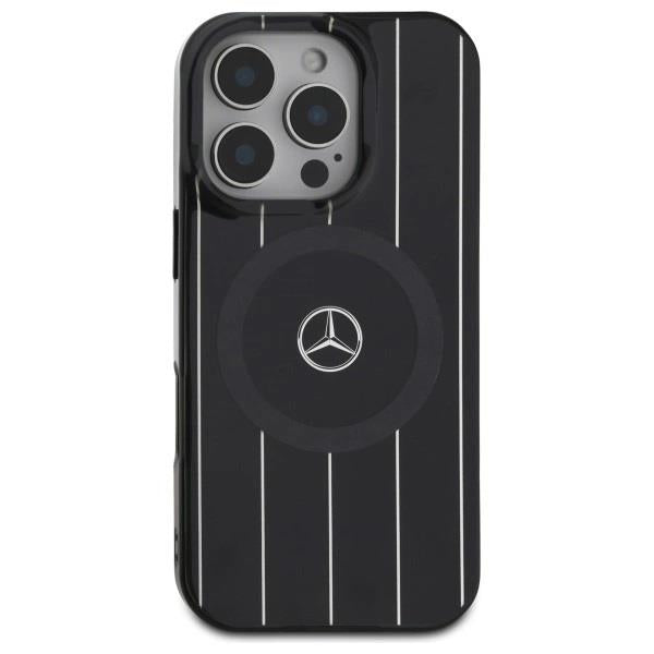 Mercedes MB Double Layer Crossed Lines Case with MagSafe for iPhone 16 Pro 6.3" Black - MEHMP16L23HRSK