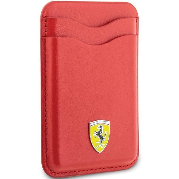 Ferrari Magnetic Card Slot Holder with MagSafe Wallet Leather Red - FEWCMRSIR