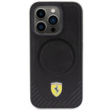 Ferrari Carbon Metal Logo Case with MagSafe for iphone 15 Pro 6.1" Black - FEHMP15LPTEK