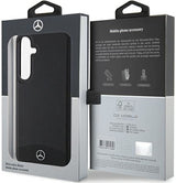 Mercedes Benz Genuine Leather Fluted with MagSafe Star Logo Case for Samsung Galaxy S24 6.2" Black - MEHMS24S23RBARK